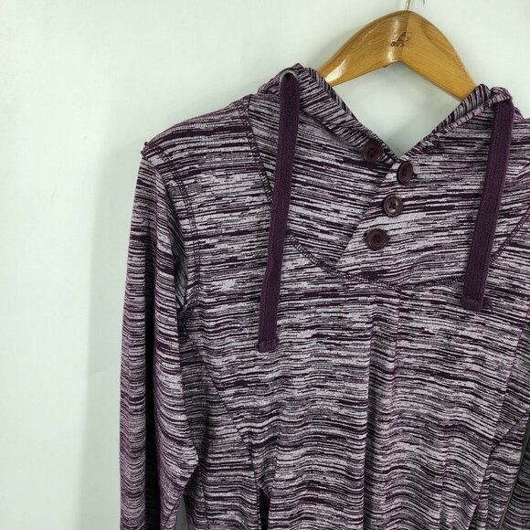 Cabela's Women's Purple Space Dye 4 Button Hooded Pullover Sweatshirt Size Small - Picture 5 of 10